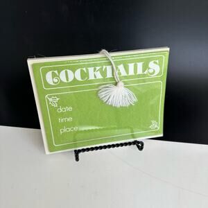 Vintage Cocktail Invitations CR Gibson Finch Handprints Hand Screened FC574